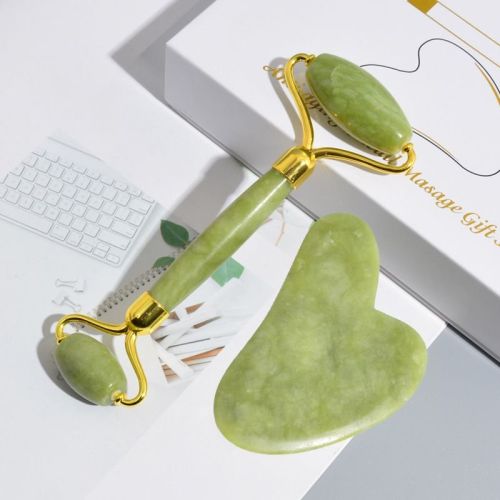 Natural Facial Massager Face Roller Gua Sha Scraper Double Heads Jade Stone Roller Skin Care Rose Quartz Massage for Face Body Natural Facial Massager Face Roller Gua Sha Scraper Double Heads Jade Stone Roller Skin Care Rose Quartz Massage for Face Body