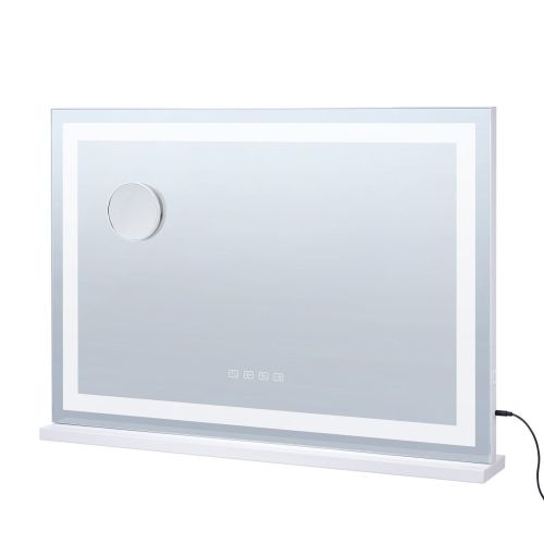 VEVOR Lighted Makeup Mirror 3 Color w/ Bluetooth USB Desktop Wall-mount 21.7in
