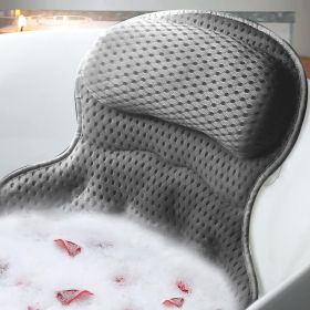 Bath Pillow Bathtub Pillow, Luxury Bath Pillows for Tub Neck and Back Support (Color: grey)