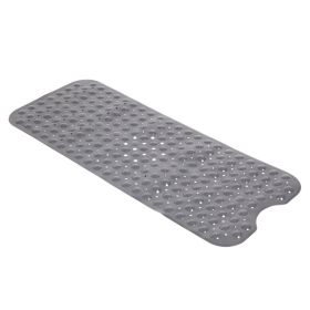 Bath Tub Mat, 39 x 16 Inches Non-Slip Shower Mats with Suction Cups and Drain Holes, Bathtub Mats Gray RT (Color: Gray)