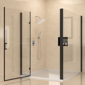 8in. * 8in. Ceiling Mount High Pressure Rainfall Shower Head, 360 Degree Adjustable Square Rain Shower Head, Oil Rubber Bronze, Chrome, Gold (Color: Chrome)