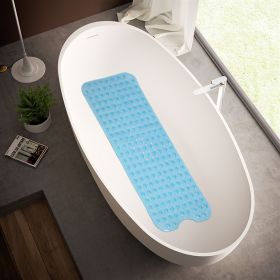 Bath Tub Mat, 39 x 16 Inches Non-Slip Shower Mats with Suction Cups and Drain Holes, Bathtub Mats Gray RT (Color: Blue)