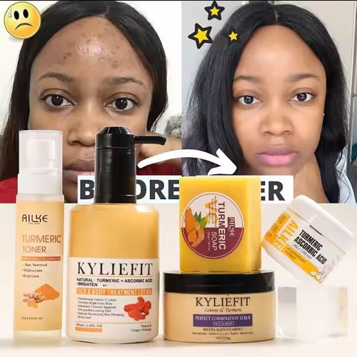 AILKE Turmeric Set, Whiten, Even Skin Tone, Hydrate, Removes Dark Spots, Lifts Dull Skin, Oil Control, Moisturize, Youthful Skin AILKE Turmeric Set, Whiten, Even Skin Tone, Hydrate, Removes Dark Spots, Lifts Dull Skin, Oil Control, Moisturize, Youthful Skin